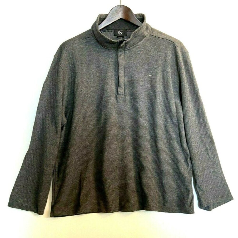 Calvin Klein Quarter-Zip Sweatshirt 100% Cotton Size XL